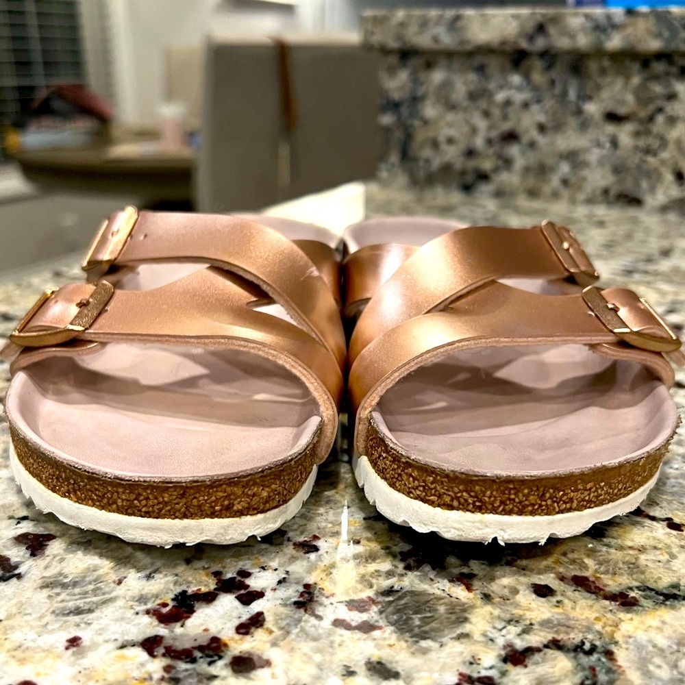 Birkenstock Rose Gold Yao Balance Women's Sandals, Size 38, Narrow. - Picture 13 of 16